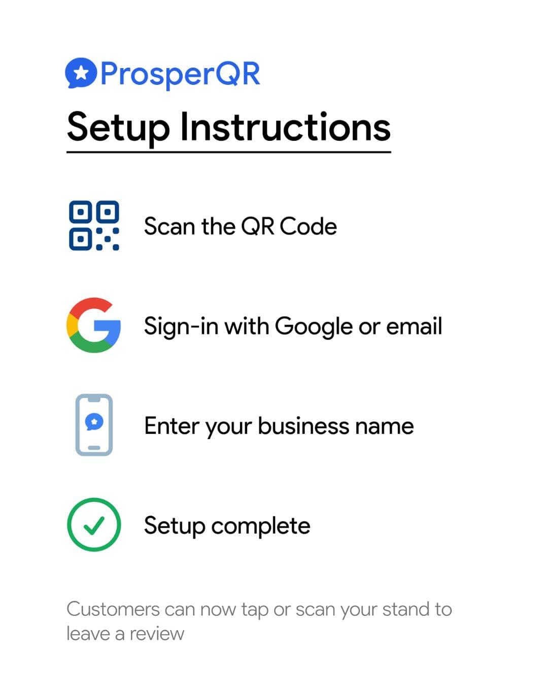 Google Review Card setup instructions — ready in under 60 seconds