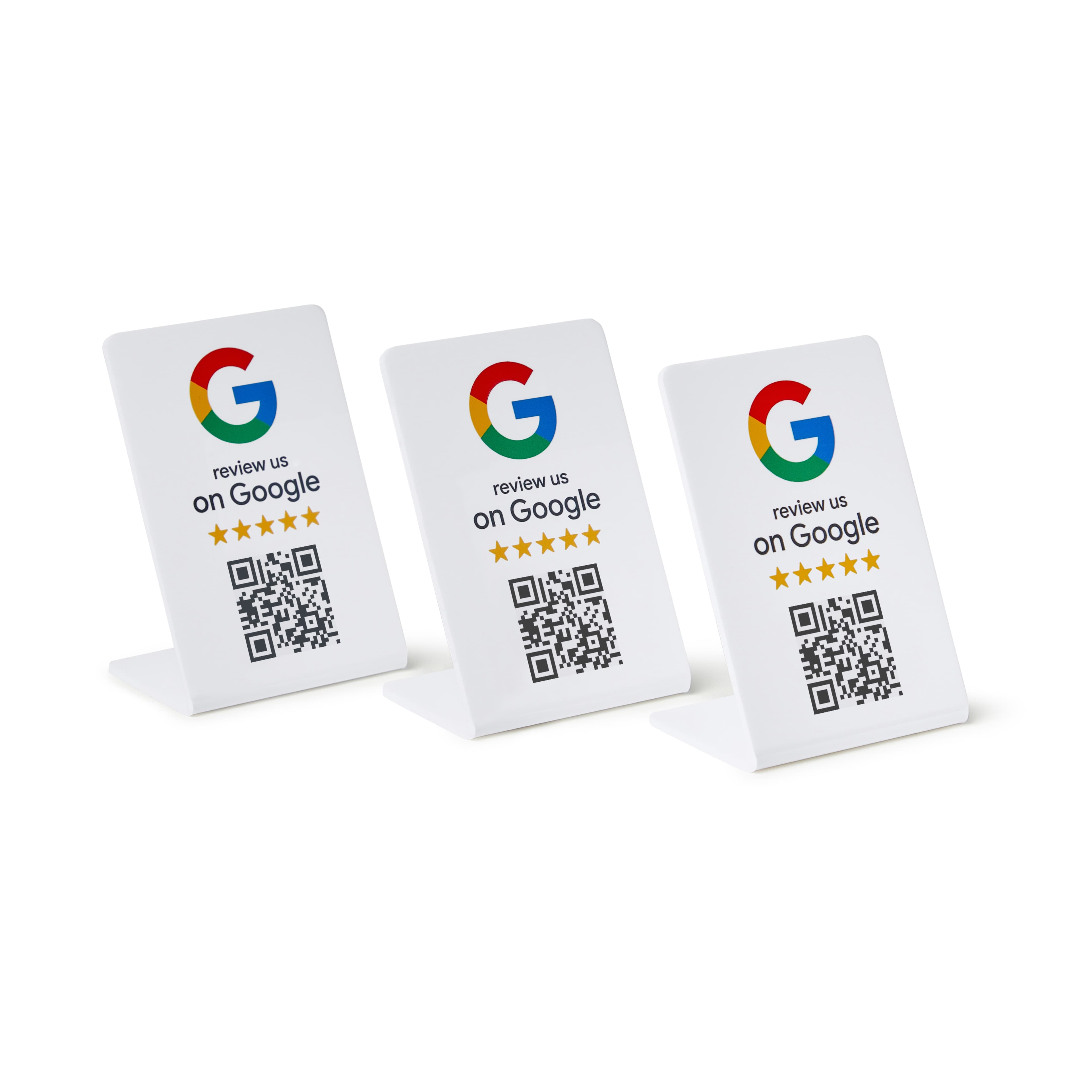 Google Review Stand — 3-Pack of NFC + QR code review stands