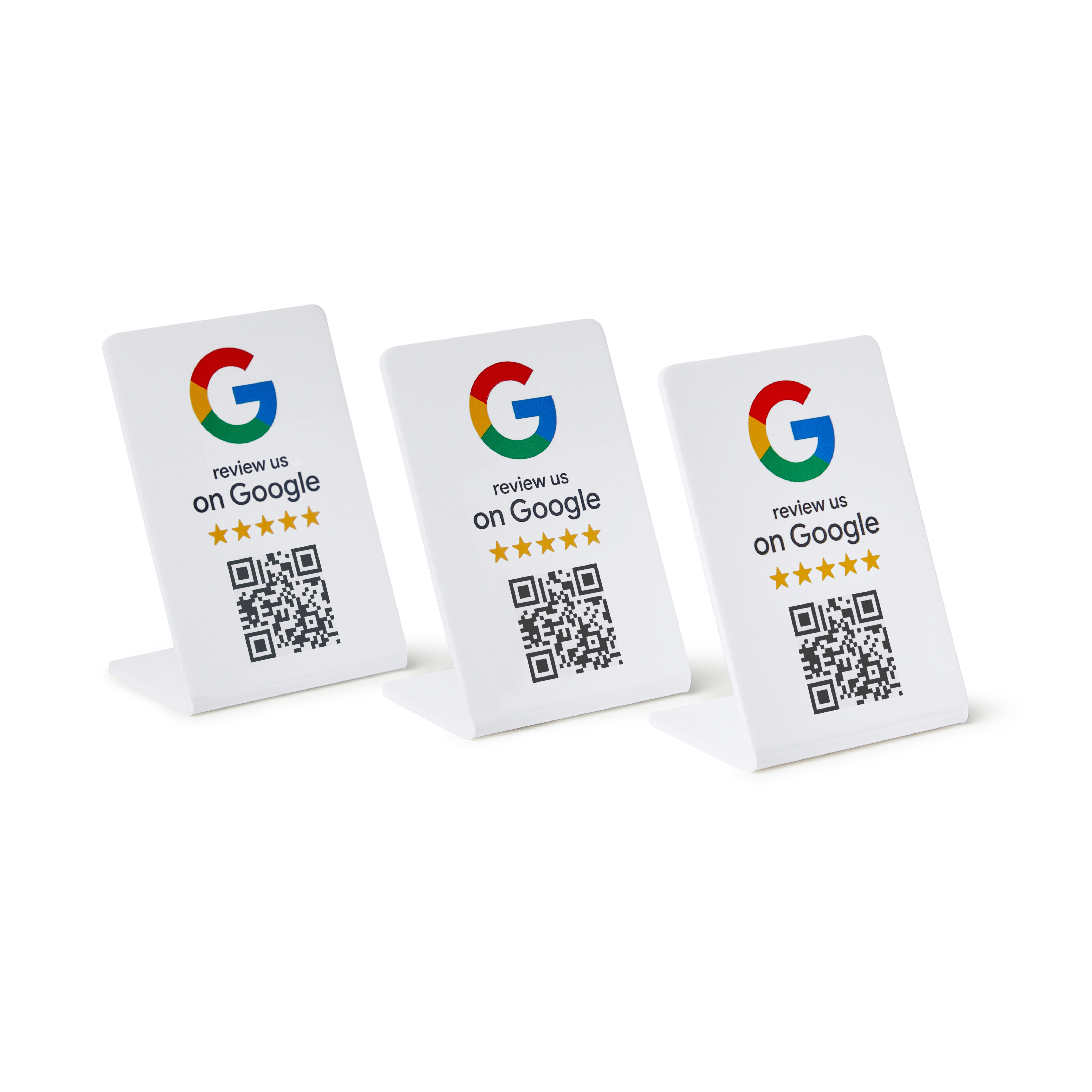ProsperQR Google review stands, 3-pack